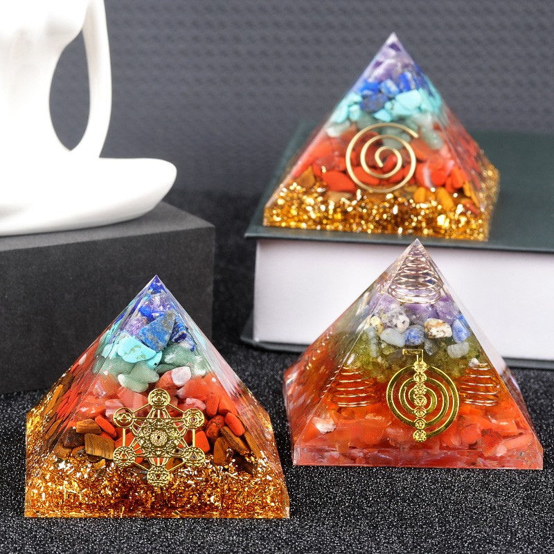 Pyramid resin quartz crystal home handicrafts desktop office ornaments gifts