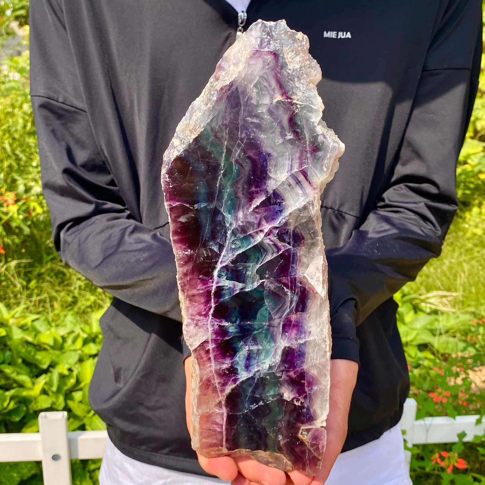 1.9LB Natural beautiful Rainbow Fluorite Crystal flake original stone specimen