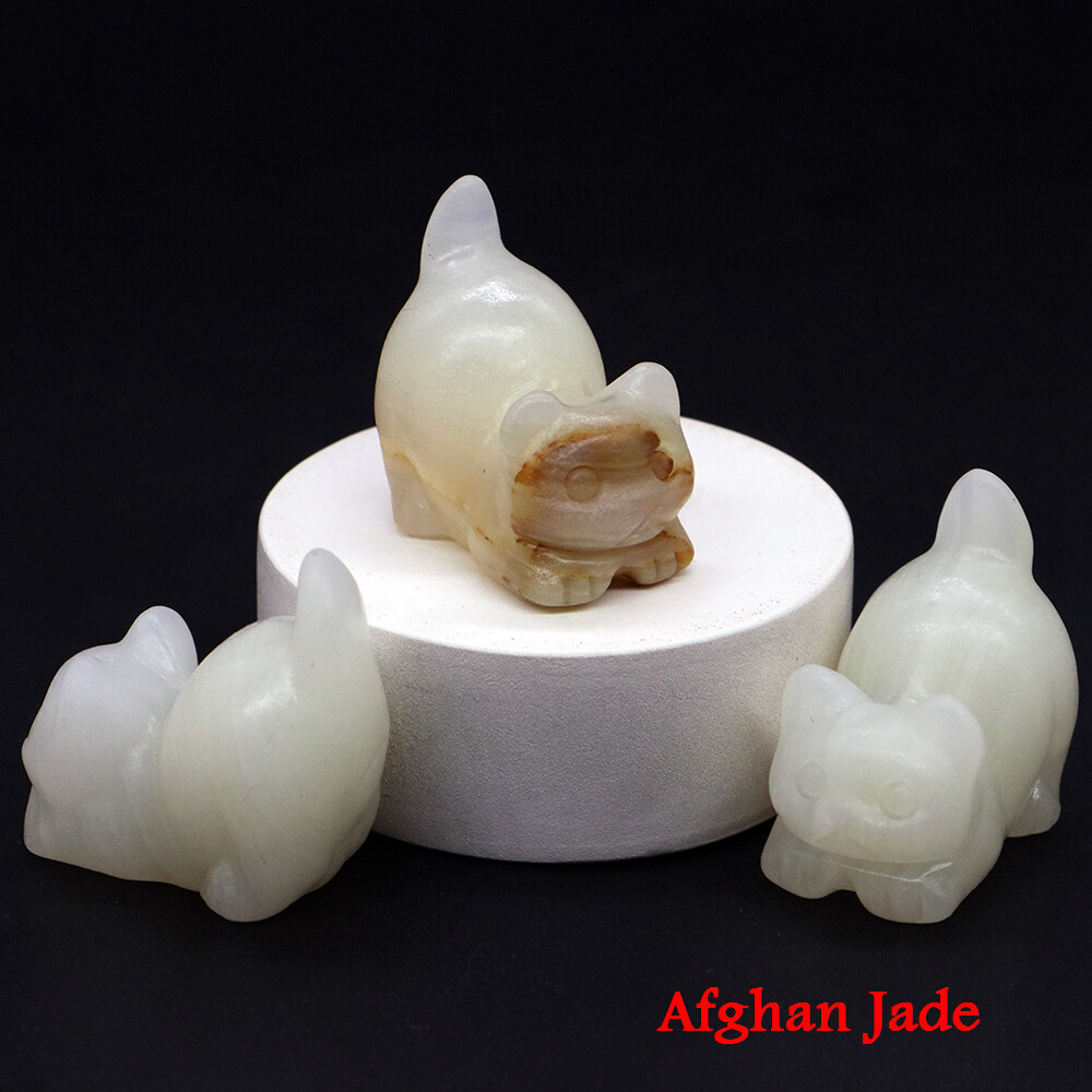 30mm Lazy Cat Statue Natural Stone Carved Healing Crystal Crafts Home Decor Gift