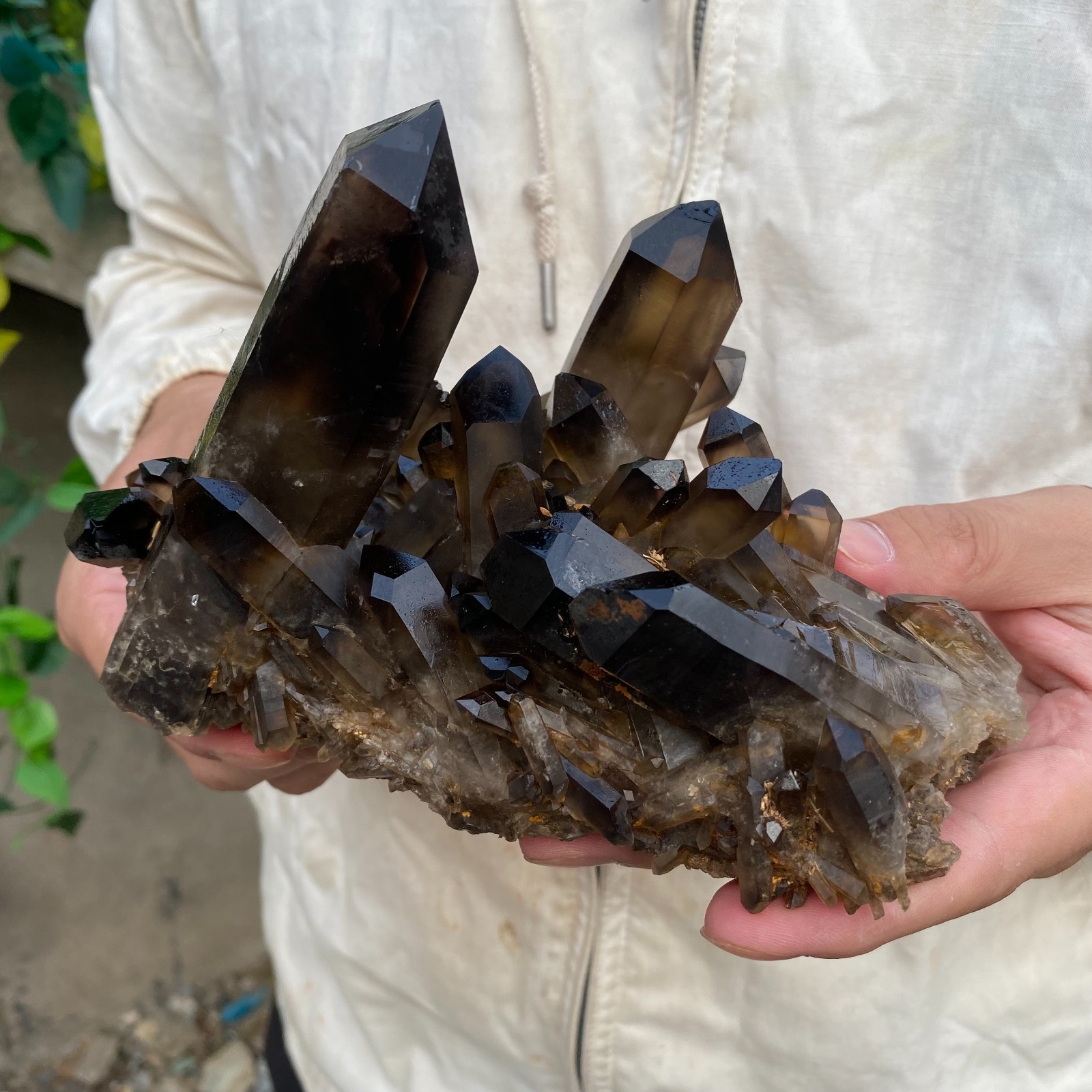 1250G Natural Smoky Black Quartz Cluster Crystal raw Specimen Healing