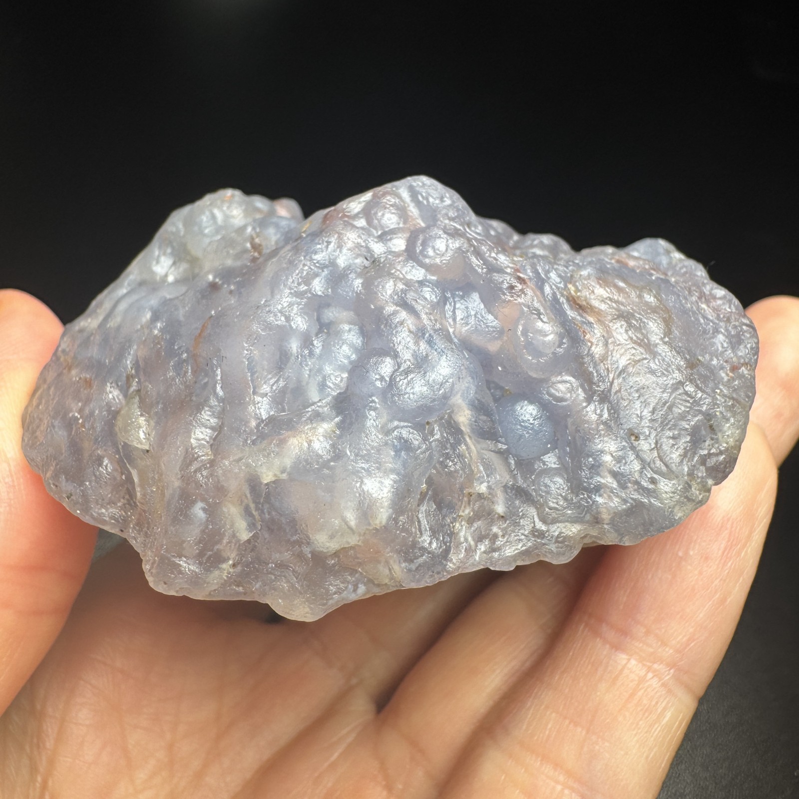 7.3cm/182G Raw Alxa Gobi Icy Translucent Sky Blue Agate, Mongolia-5275