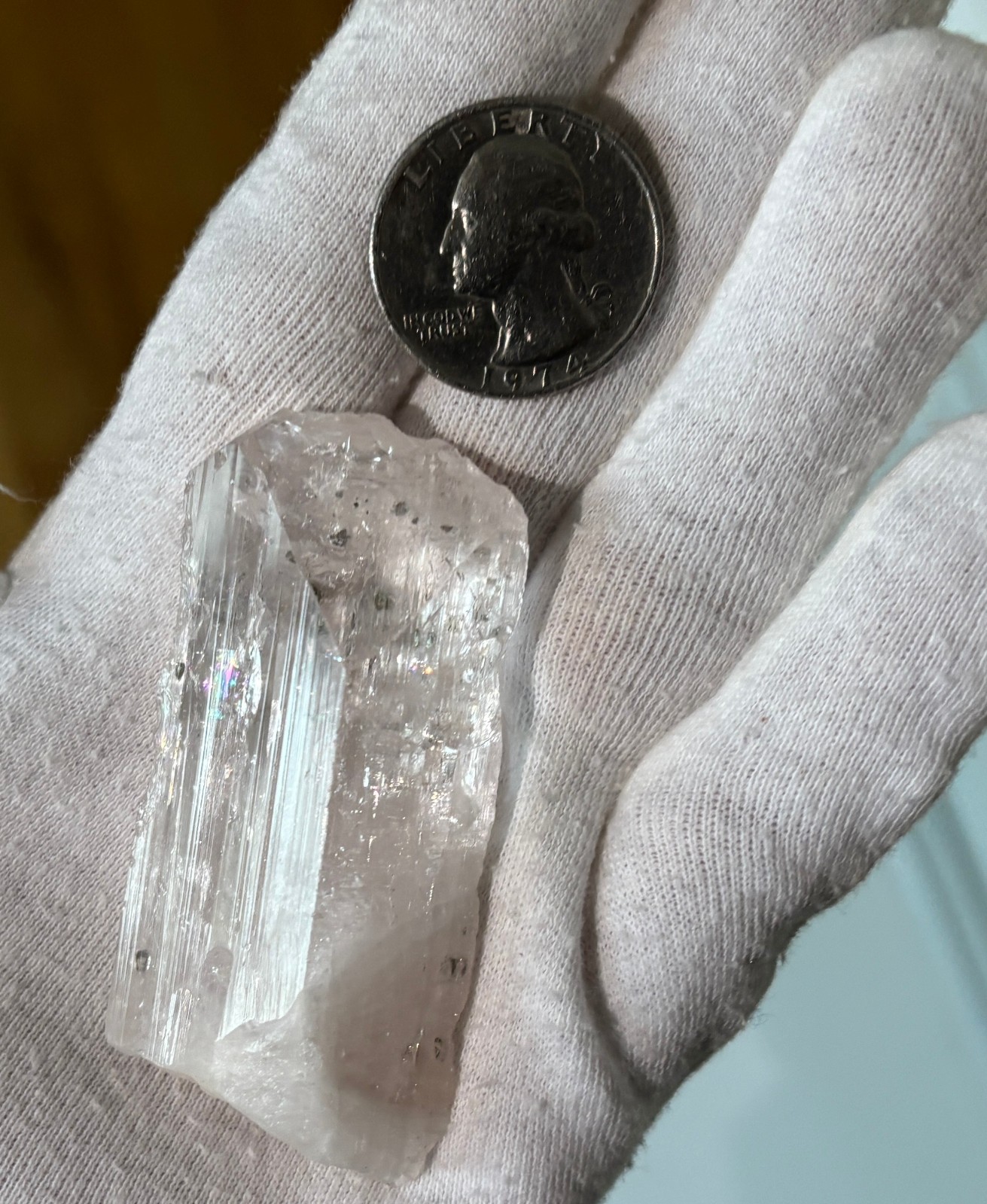 USA SALE *SEE VIDEO* 50g 2.5″ DANBURITE CRYSTAL SPECIMEN CLEAR CLARITY ETCHED