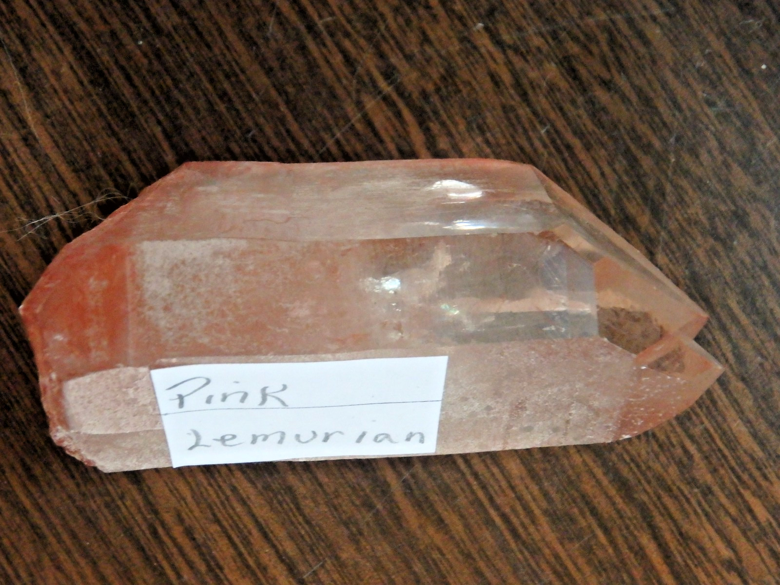 Pretty Crystal Pink Quartz Twin Point Lemurian $60 💗88.3 grams