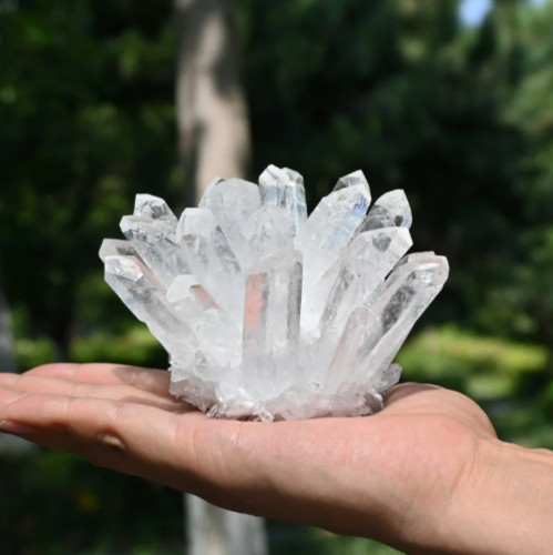 300g Natural Clear Quartz Cluster Mineral Specimen Sharpen Focus Purify Energy