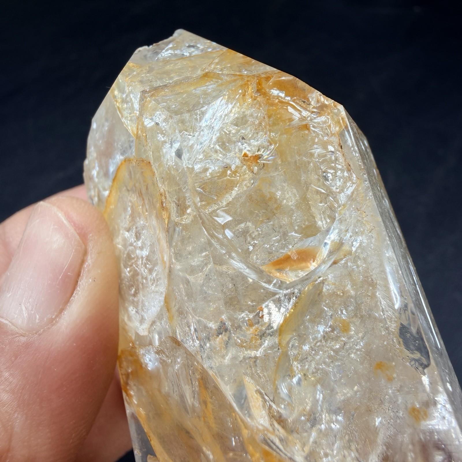 Golden Herkimer Diamond Quartz Crystal Point / New York *VIDEO*
