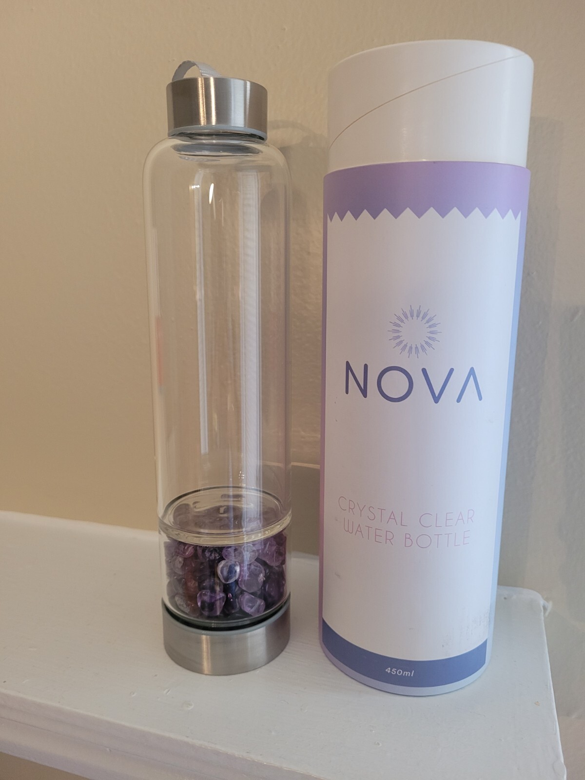 Silver Crystal Elixir Infused Gem Water Bottle 15oz