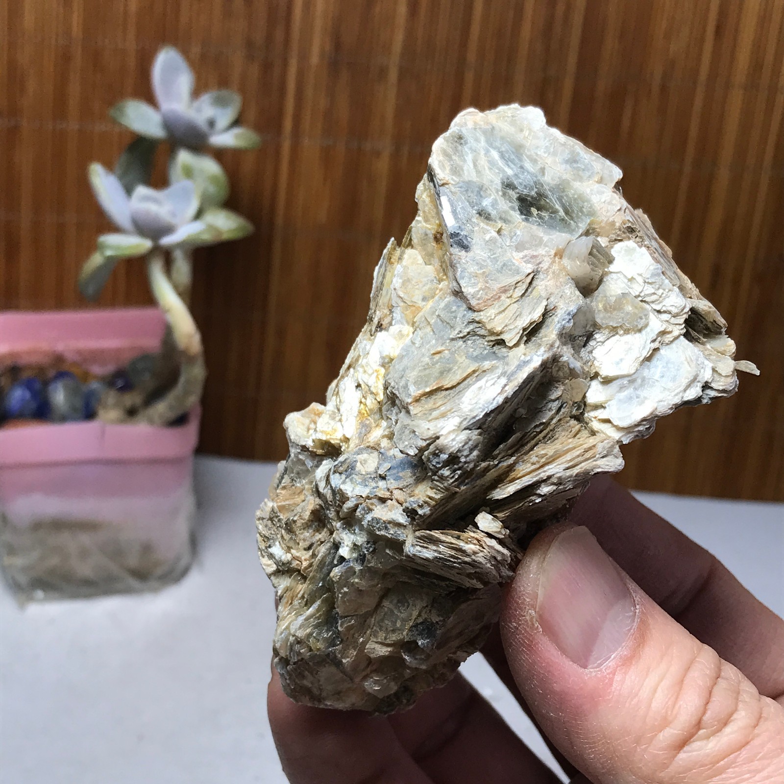 Natural Yellow mica lepidolite crystal specimen spiritual restoration 170g A6371