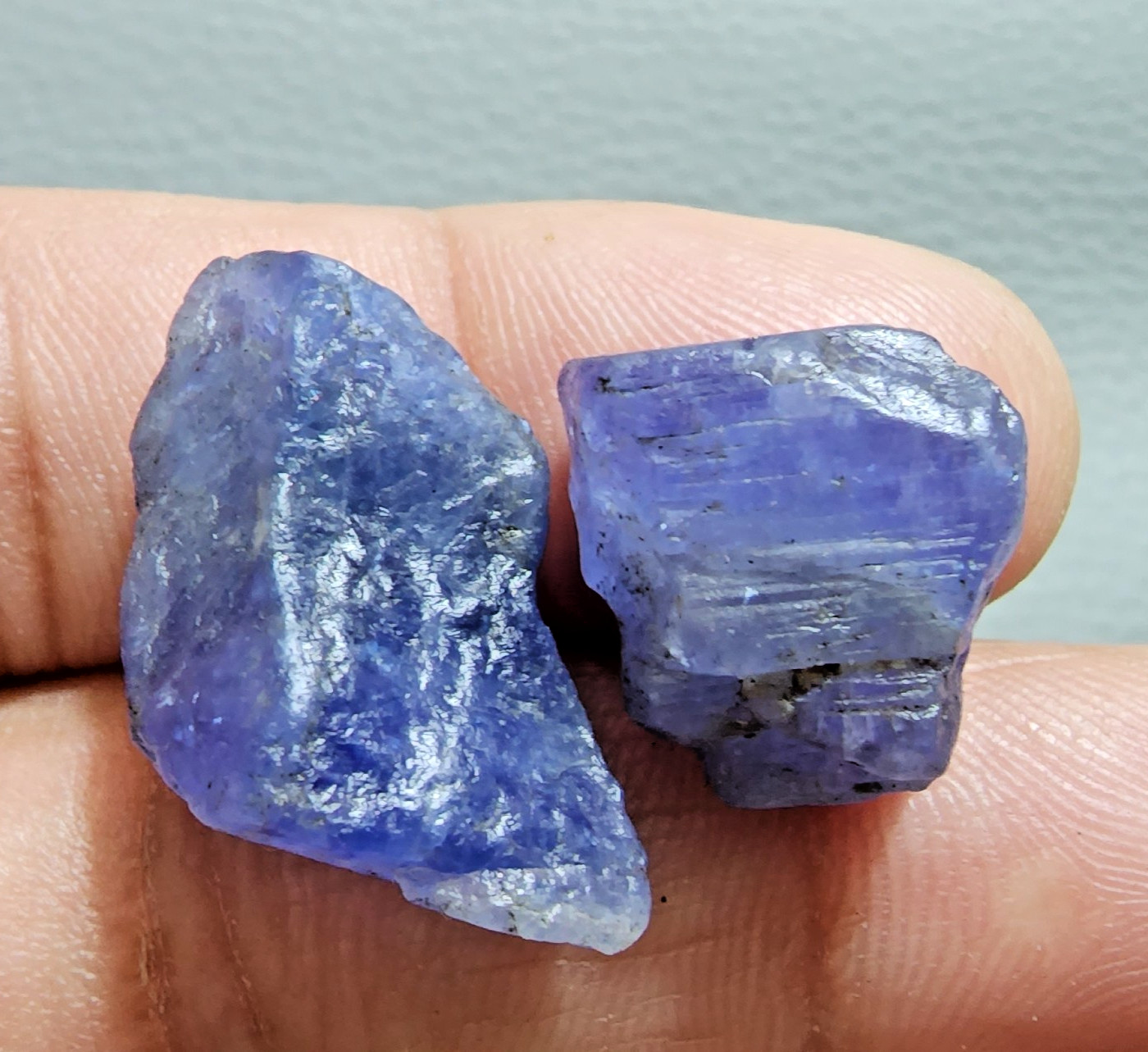 Natural Raw Blue Tanzanite Rough 17-20mm Crystals Loose Gemstone Jewelry Making