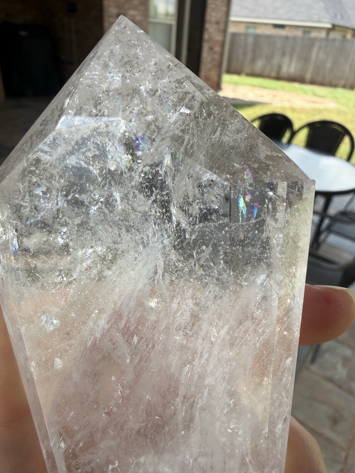 XL High Quality Clear Quartz Crystal DT Vogel Points Double Terminated Rainbows