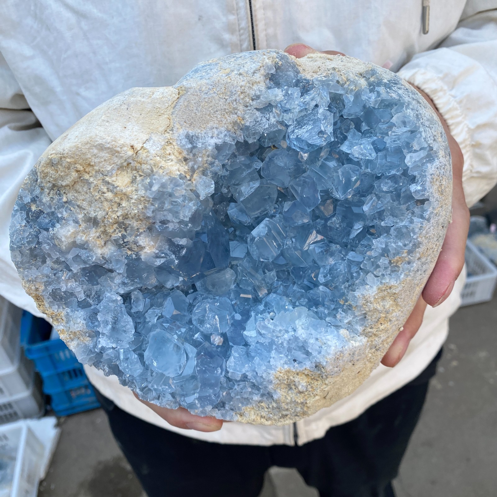 9.8LB Celestite Cluster Blue Geode Crystal Rock Yoga Meditation Reiki Decor
