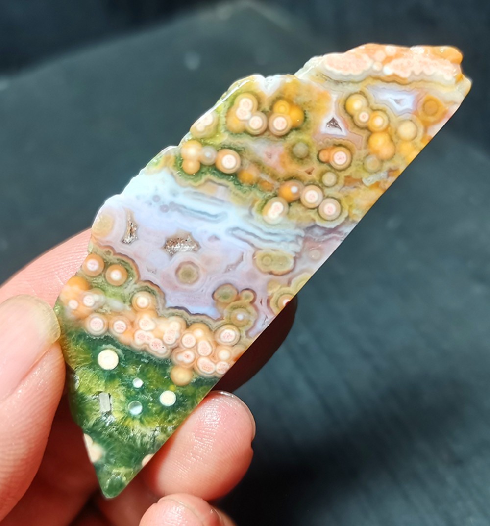 Rare 22G Natural Orbicular Ocean Jasper 8th Vein Rough Healing A134