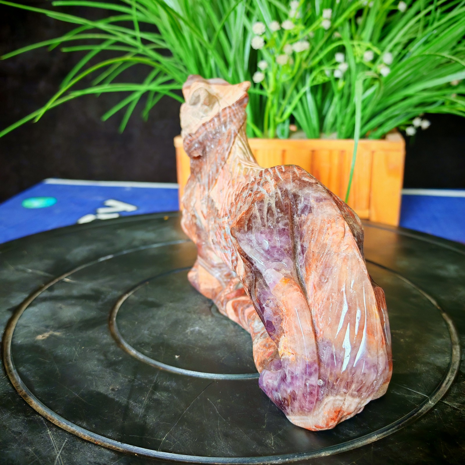 3.19LBTop natural crystal hand carved therapeutic artwork1.45kg