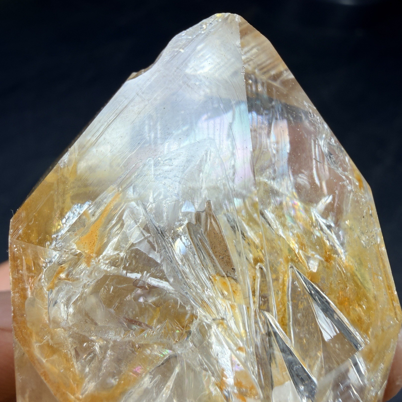 Golden Herkimer Diamond Quartz Crystal Point / New York *VIDEO*