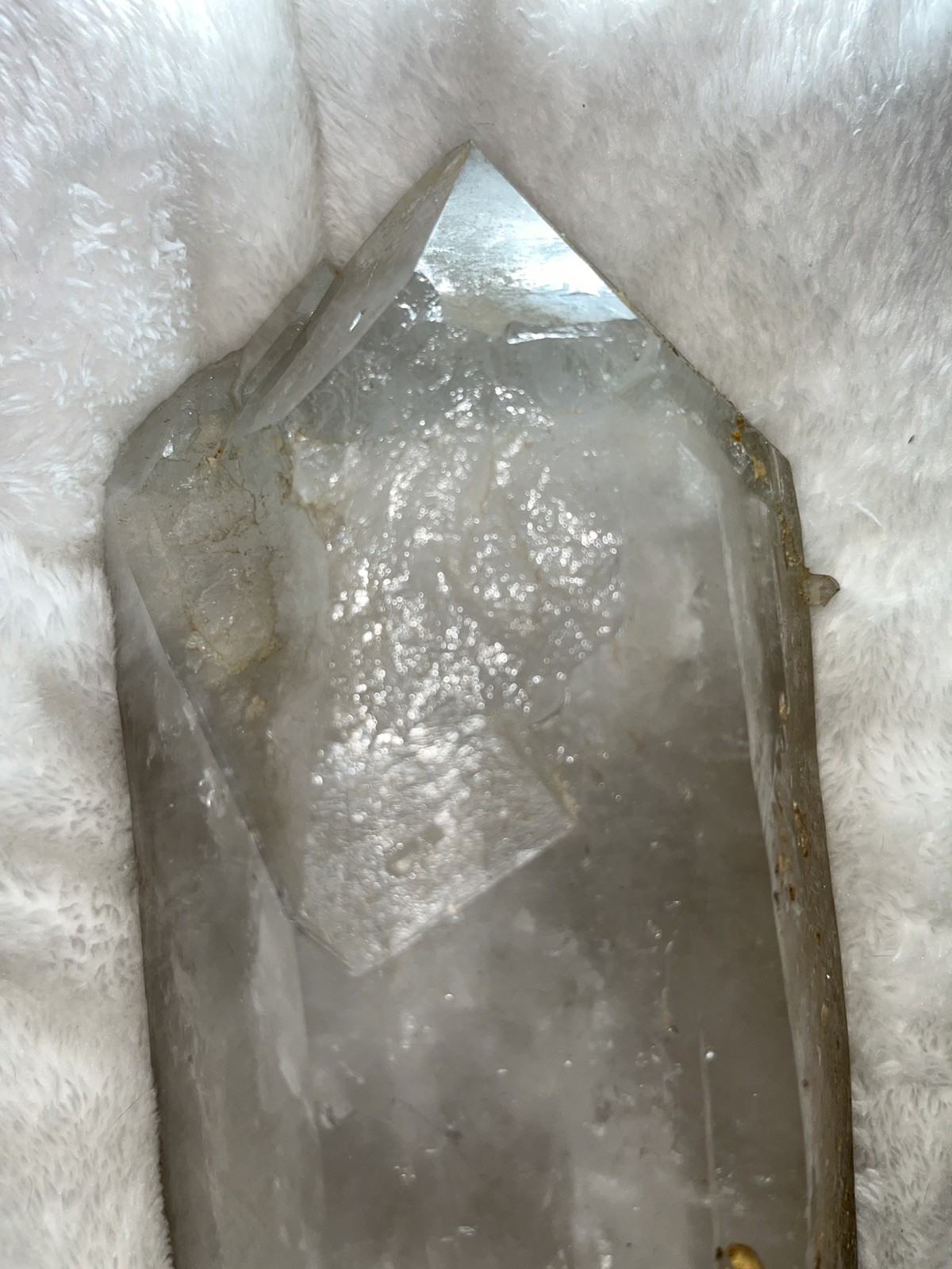12+pound double terminated completely natural, quartz crystal 14 X 5 X5 inches