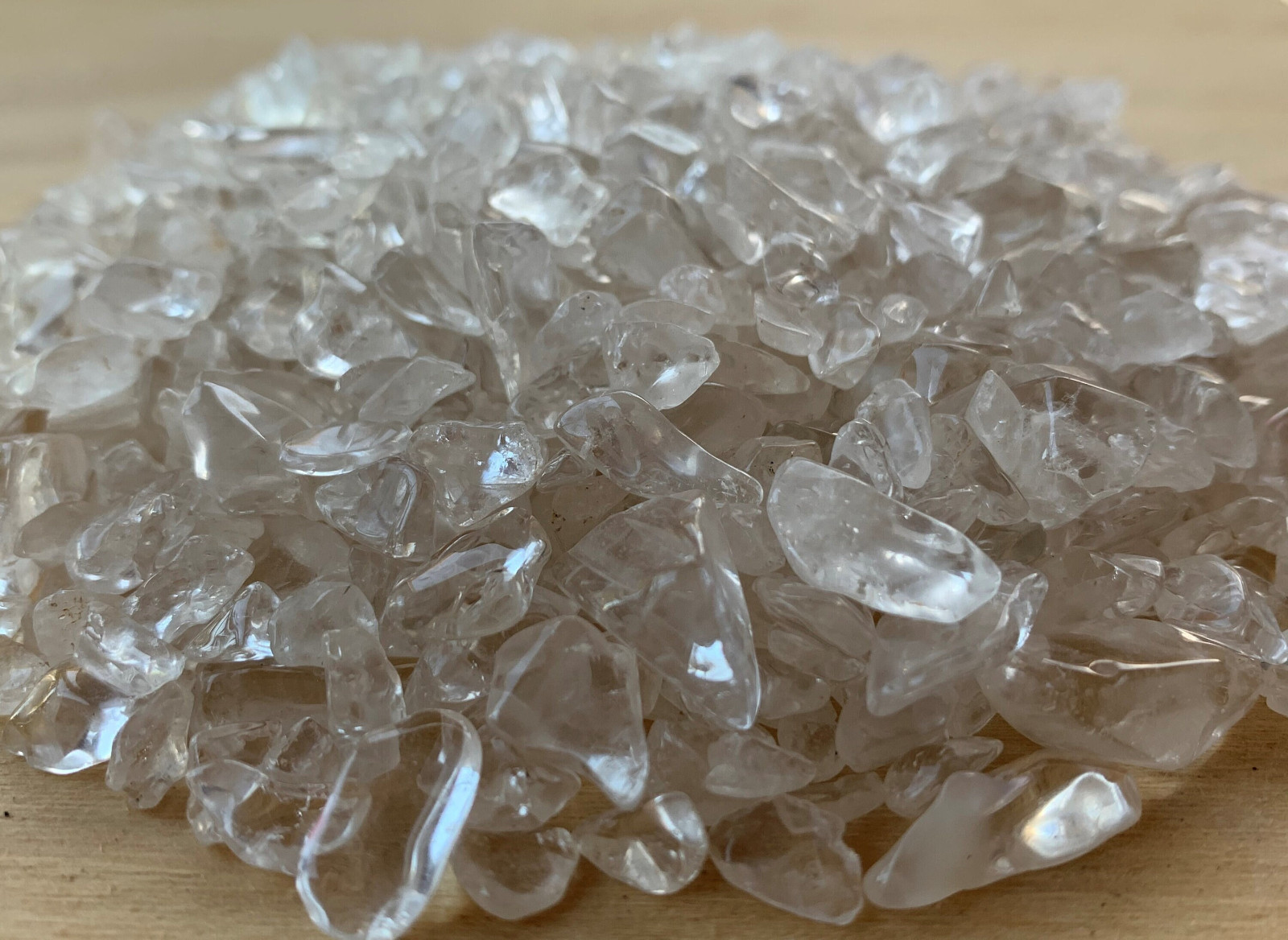 Clear Quartz Semi Tumbled Gemstone Mini Chips 5 – 10 mm, Wholesale Bulk Lot