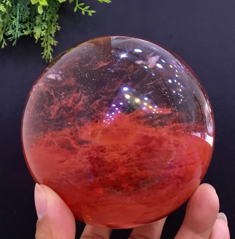 118mm 2.1kg Red Cherry Quartz Sphere Ball Fortune For Meditation,Home Decor,Gift