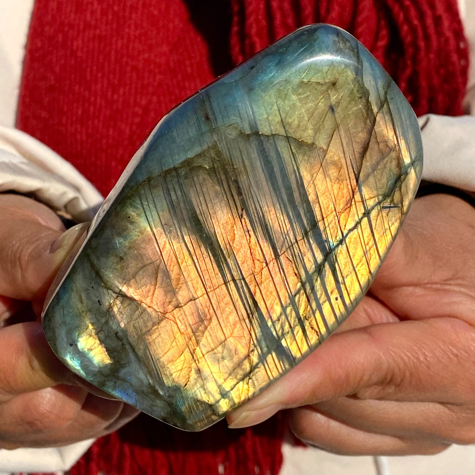 0.88LB Top Labradorite Crystal Stone Natural Rough Mineral Specimen Healing