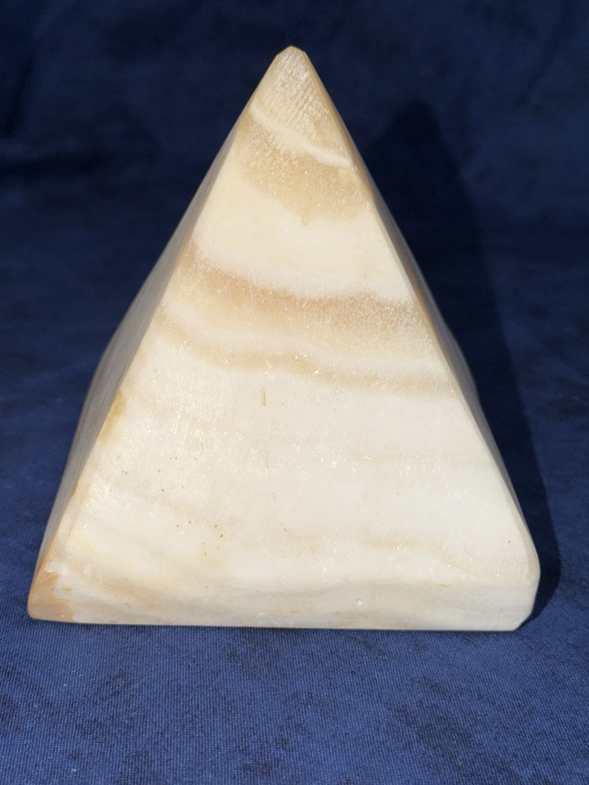 Natural Banded Onyx Polished Pyramid Paperweight-Made in Egypt-5″ tall
