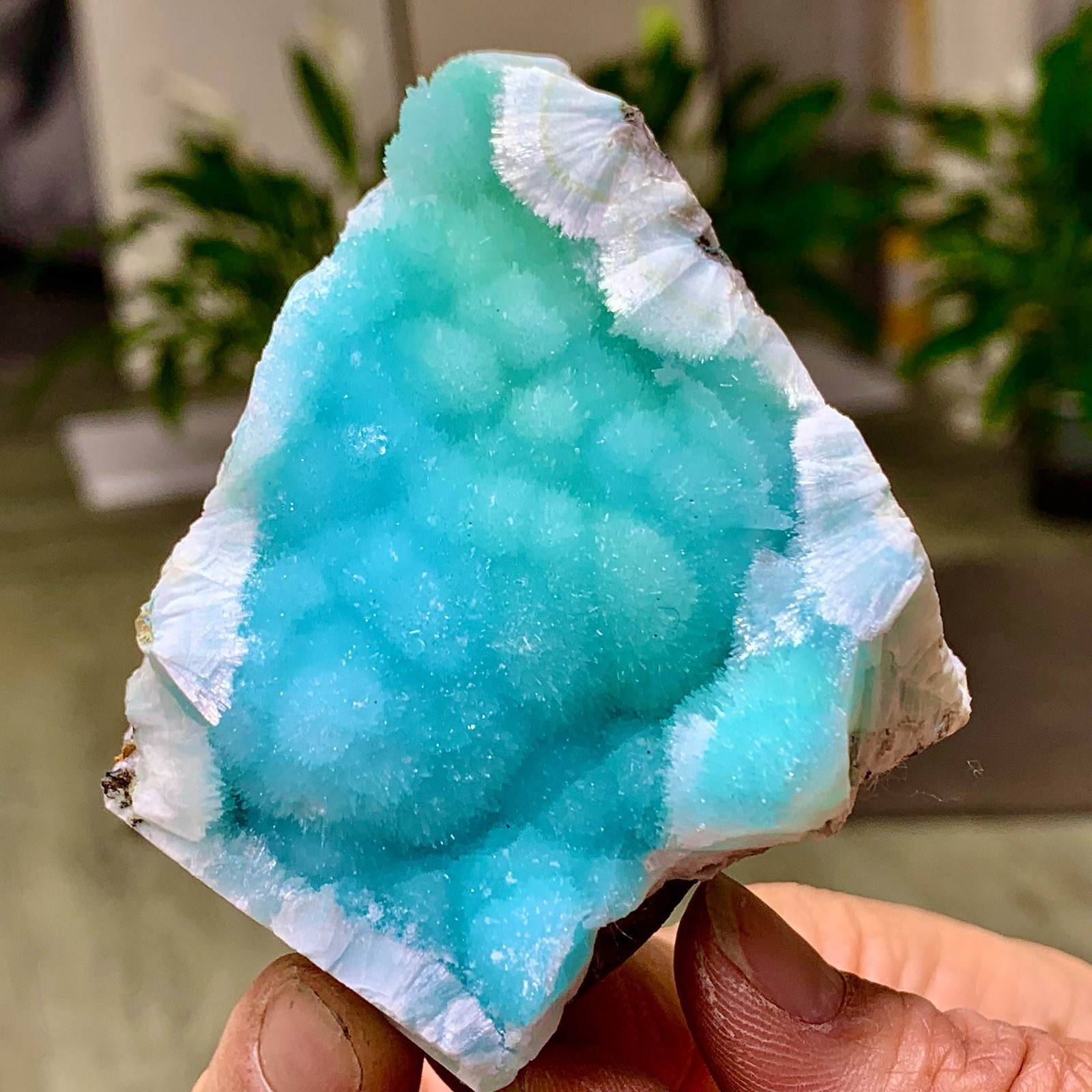 179G Natural blue texture stone crystal,Heteropolar of Chinese blue aragonite