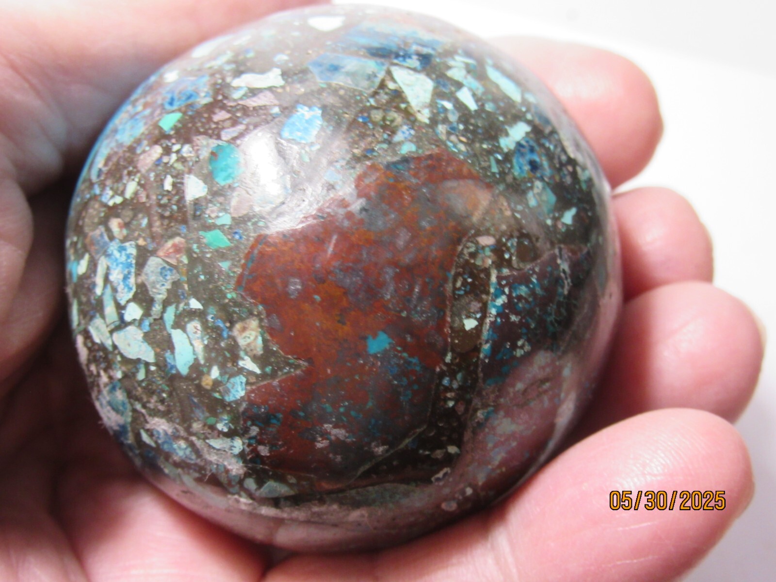 Chrysocolla Conglomerate Sphere Ball 57mm/2.24″ Dia. Collectible CCSBC-67s
