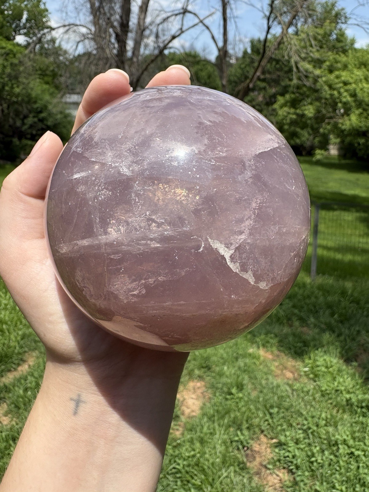 Large Lavender Rose Quartz Sphere