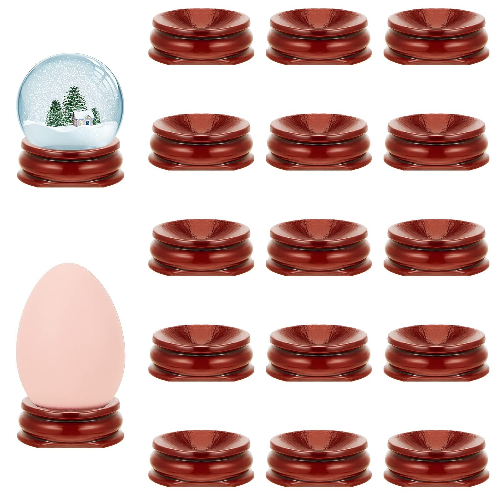 15 Pcs Sphere Stands for Display Crystal, Crystal Holder Wood Egg Ball Stand …