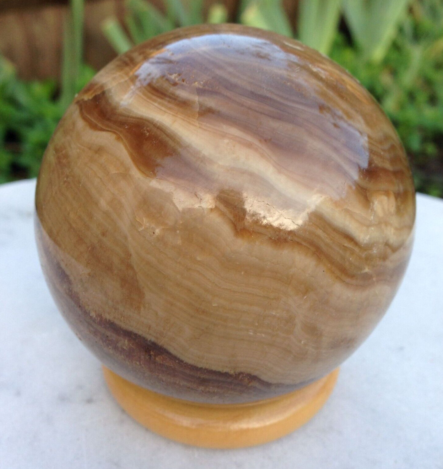Large Aragonite Crystal Sphere Ball Healing Stress Capricorn Stone 560g 7.9cm