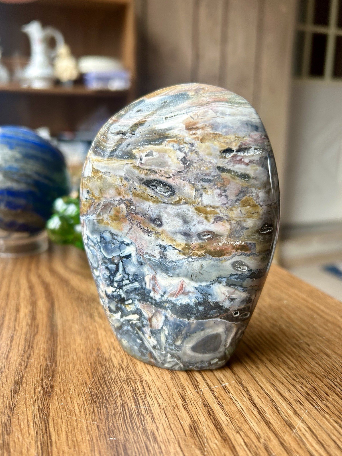 Natural Ocean Jasper Freeform Slab Polished Crystal Gemstone Healing
