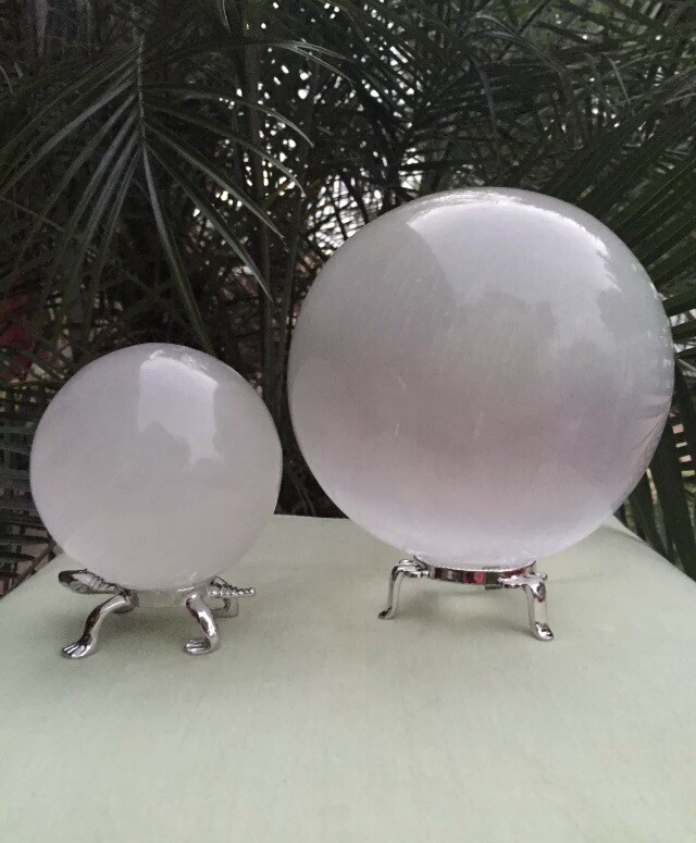 XL Selenite Sphere Crystal Ball 4.5 ” – 5“ Gemstone Sphere Specimen Reiki Energy