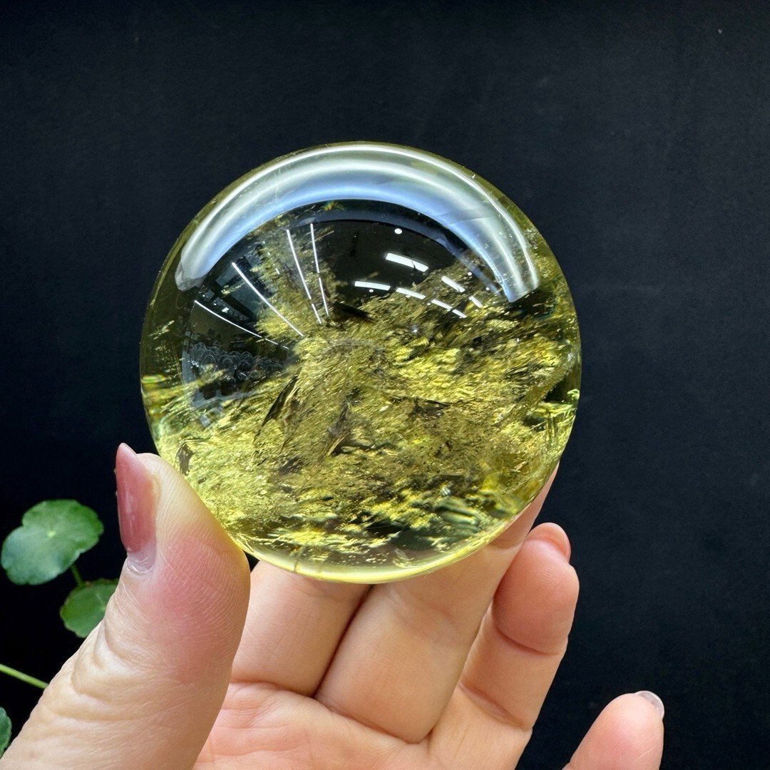 330g Natural Citrine Quartz Sphere Crystals Ball Reiki Healing 62mm