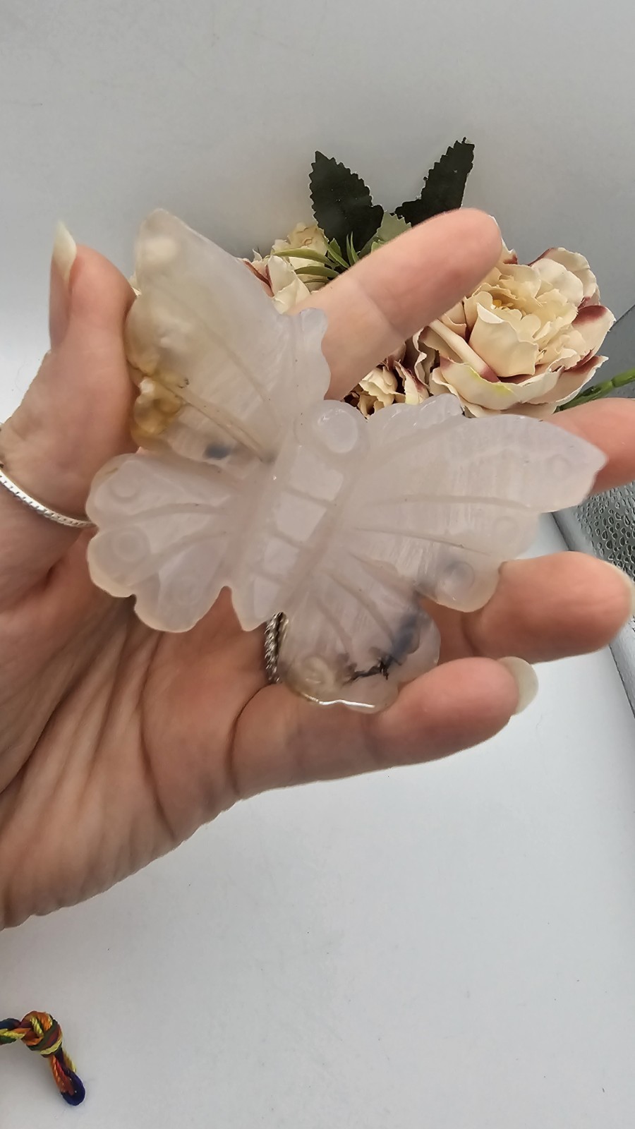 Agate crystal Butterfly Carving 7.6cm 51g love
