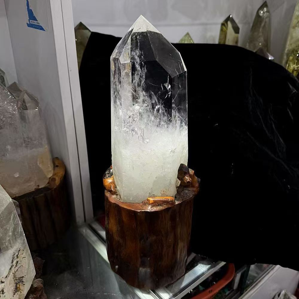 13lb Large Natural clear white crystal obelisk Crystal energy column Reiki heali