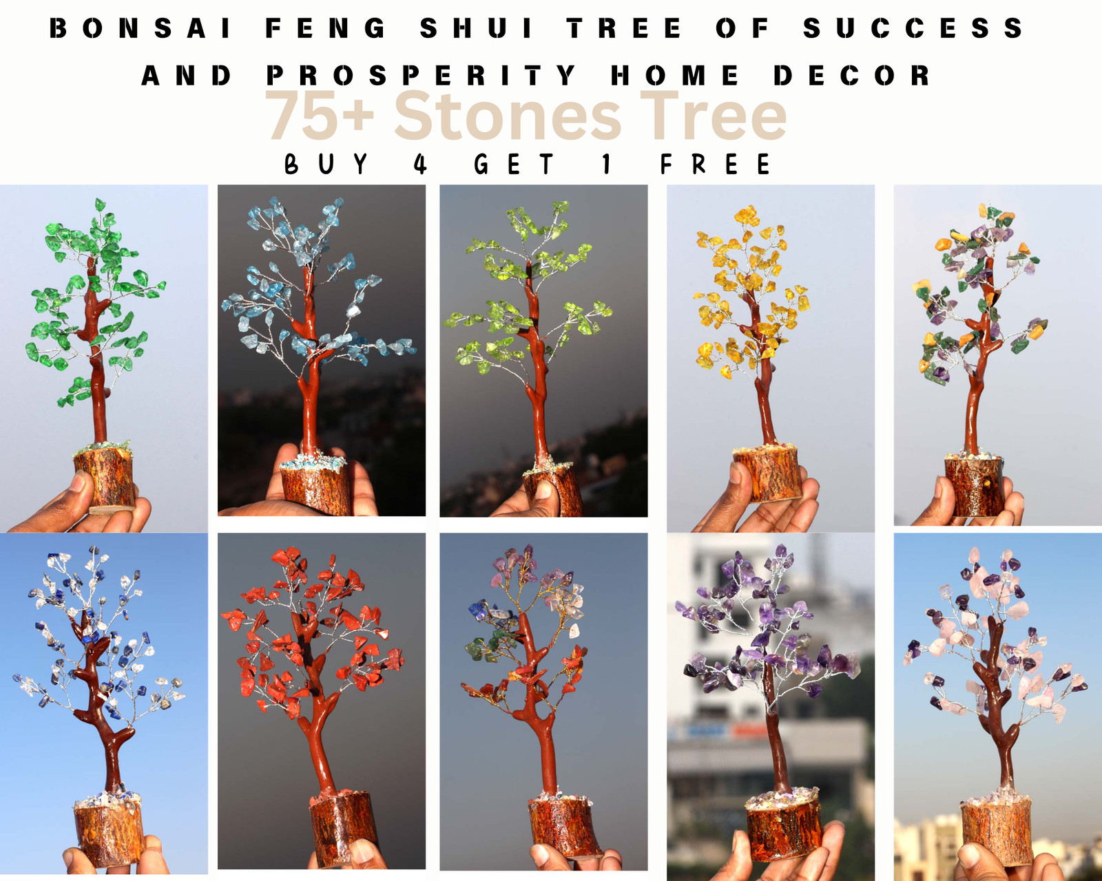 Tree of Life Prosperity Home D?cor Feng Shui Natural Gemstones Gift