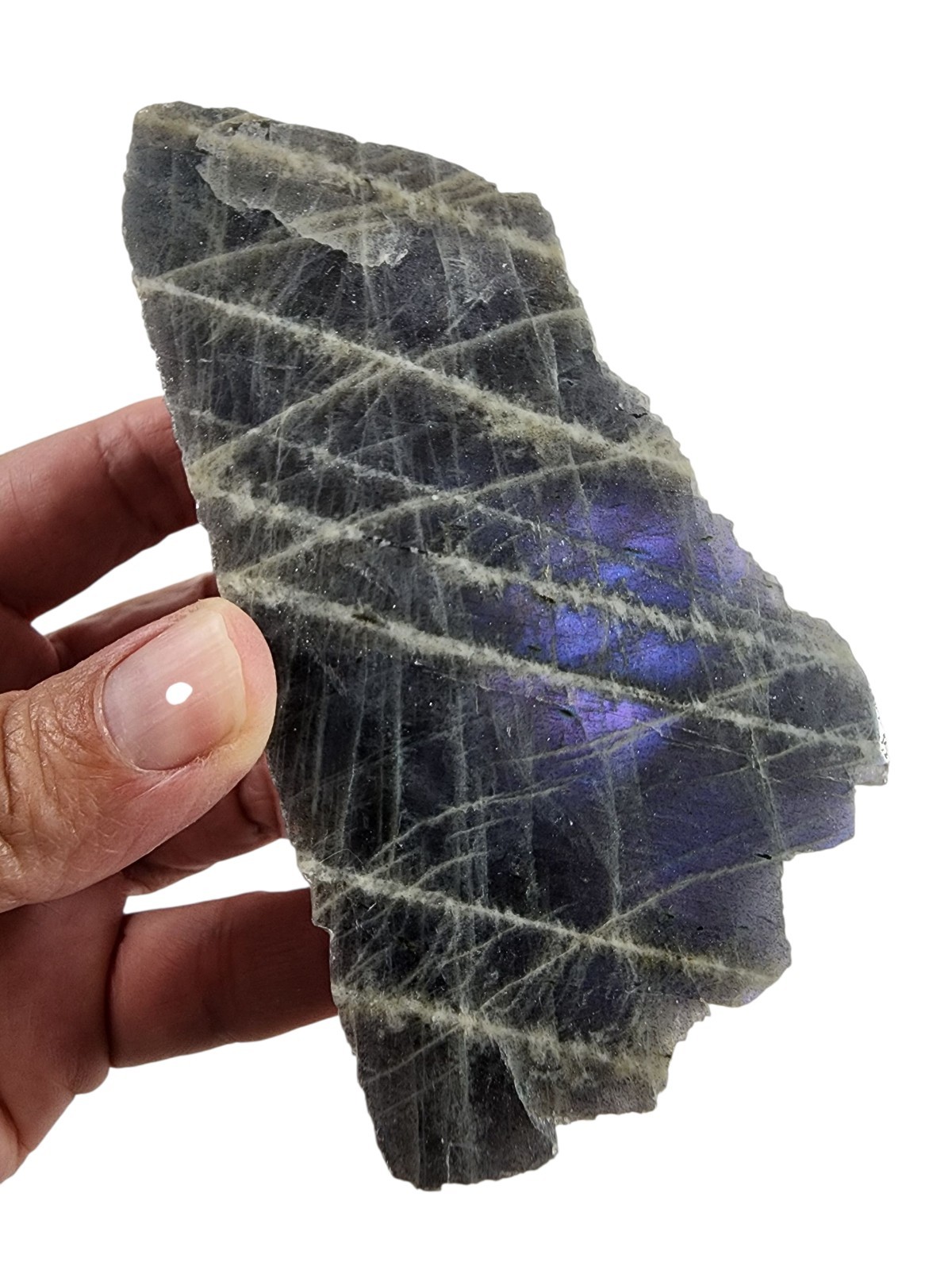 Labradorite Polished Face Rough Madagascar 194.3 grams.