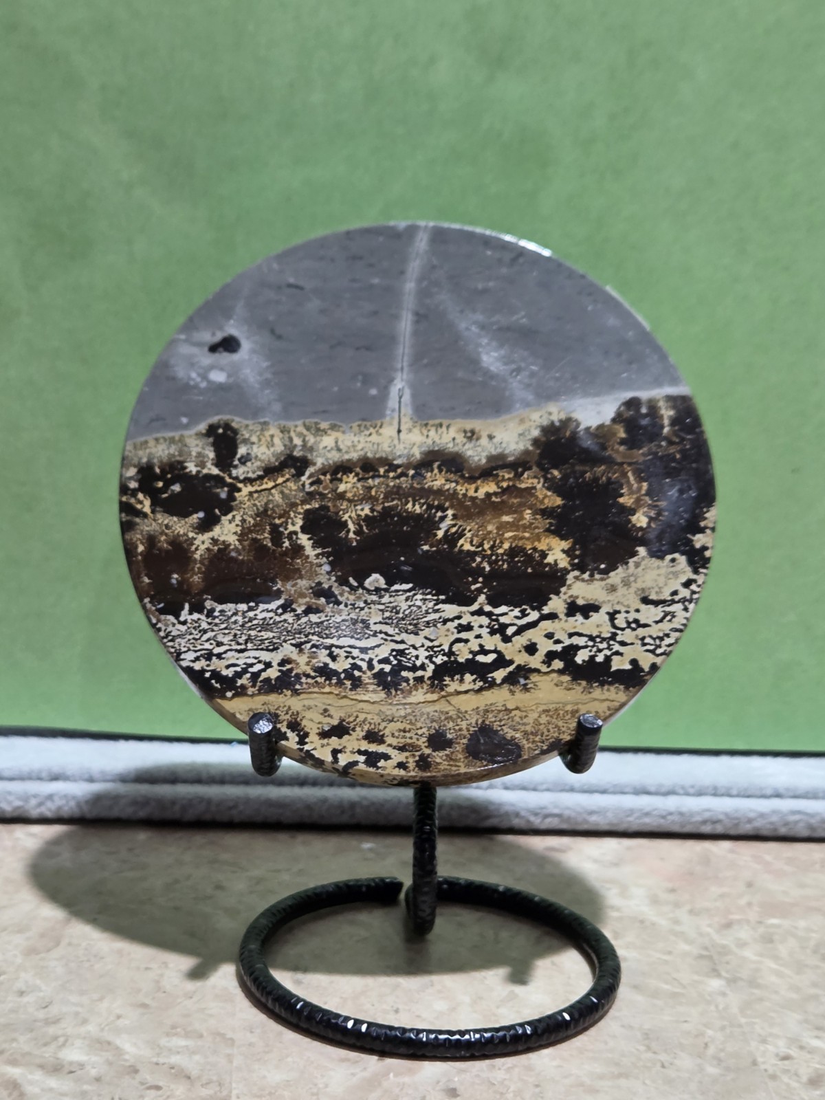 Crystal Picture Jasper Round Slab Coaster