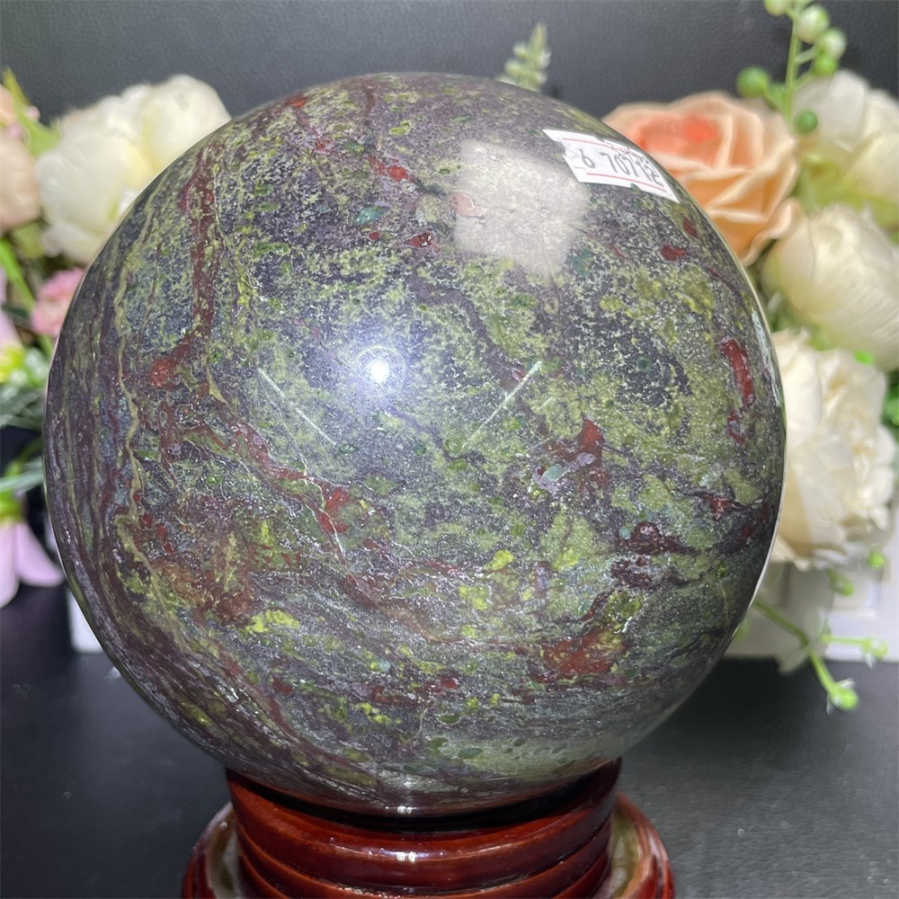 7.6LB 4.7″ Natural Dragon Blood Stone Sphere Ball Crystal Quartz Decor Healing