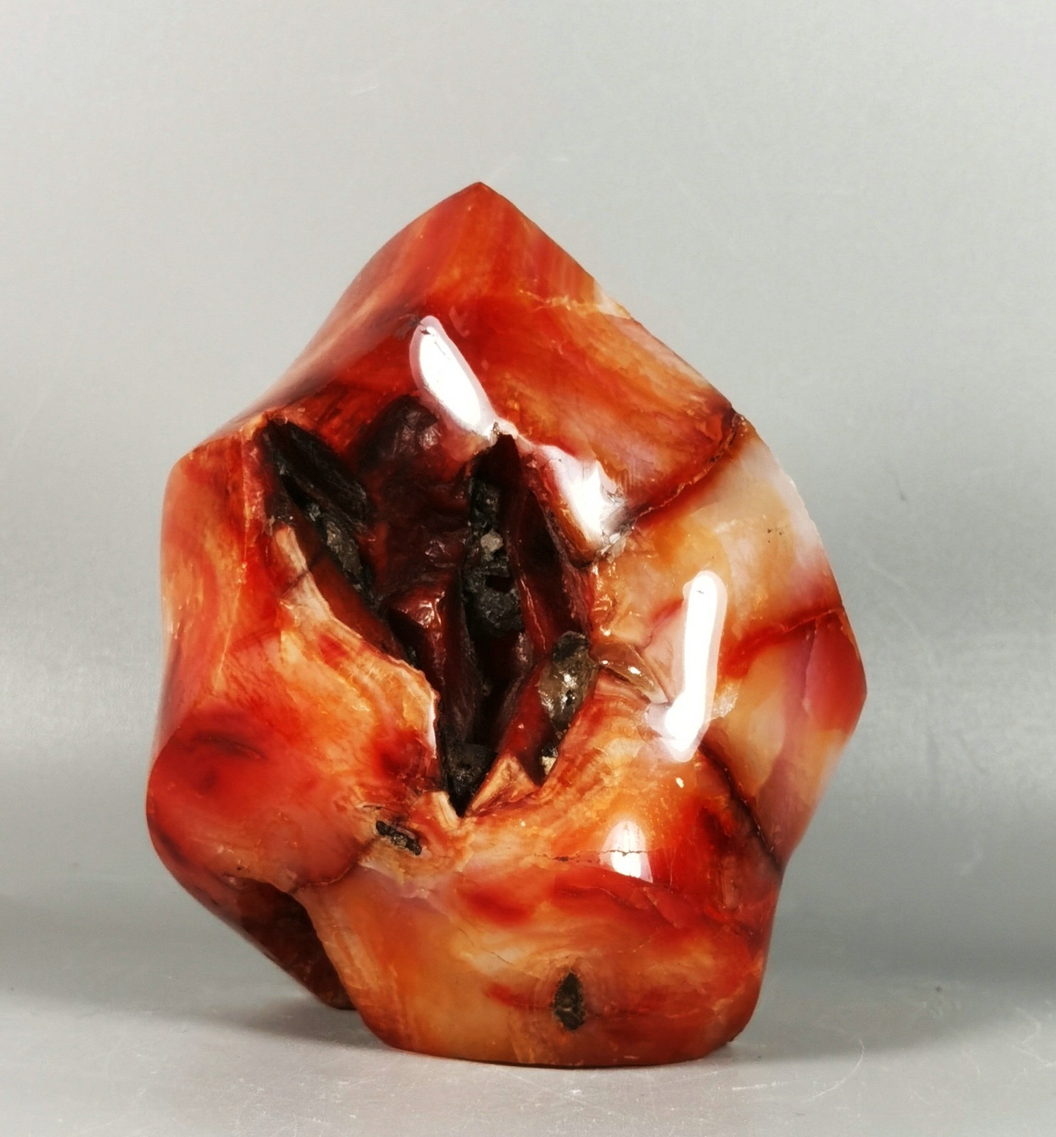 1LB Natural RARE Red Carnelian Agate Crystal Flame Reiki Stone Healing
