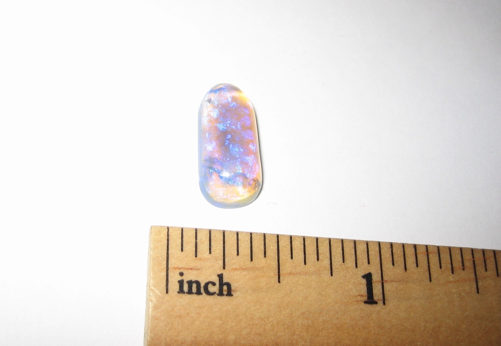 15mm x 7mm POLISHED LIGHTNING RIDGE OPAL CRYSTAL CABOCHON FULL COLOR BLUE 4ct *1