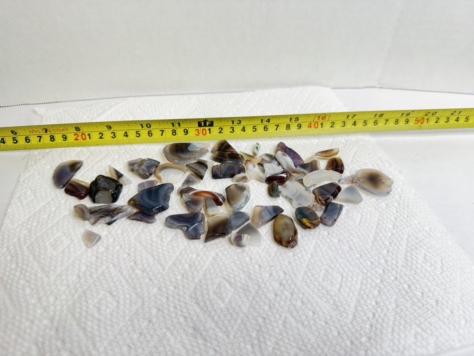 Lot Natural Blue And Grey Polished Agate Mix Shape And Size 6 oz Total Weight