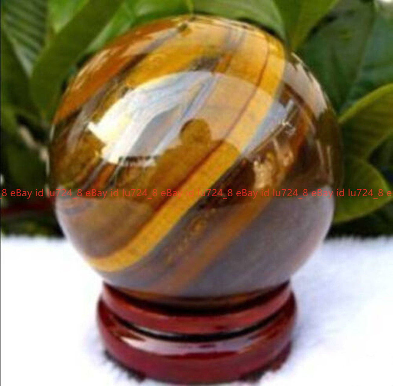 AAA 40mm Natural Yellow Tiger’s Eye Quartz Crystal Gemstone Sphere Ball Crafts