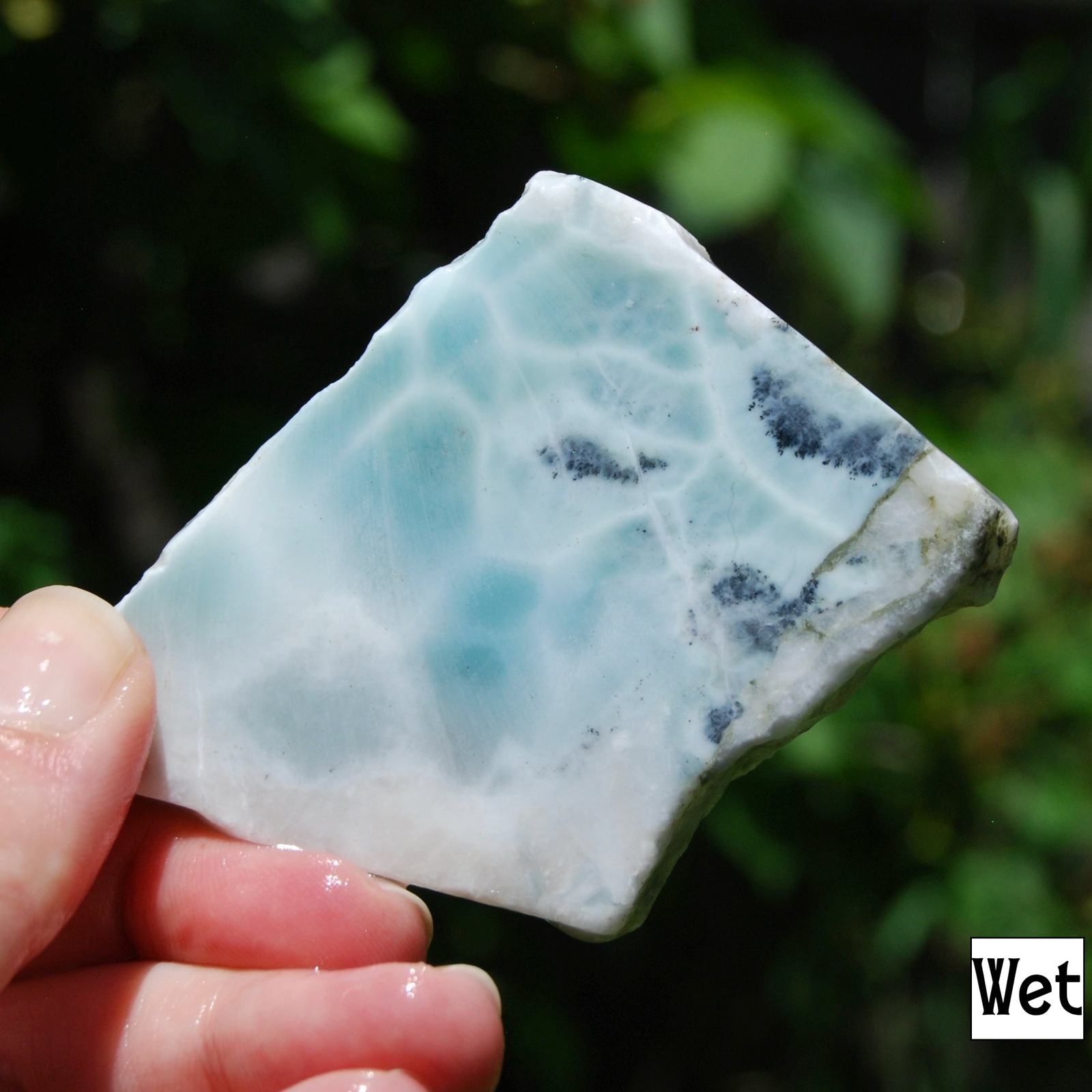 2.8in 88g Genuine Larimar Crystal Slab, Dominican Republic