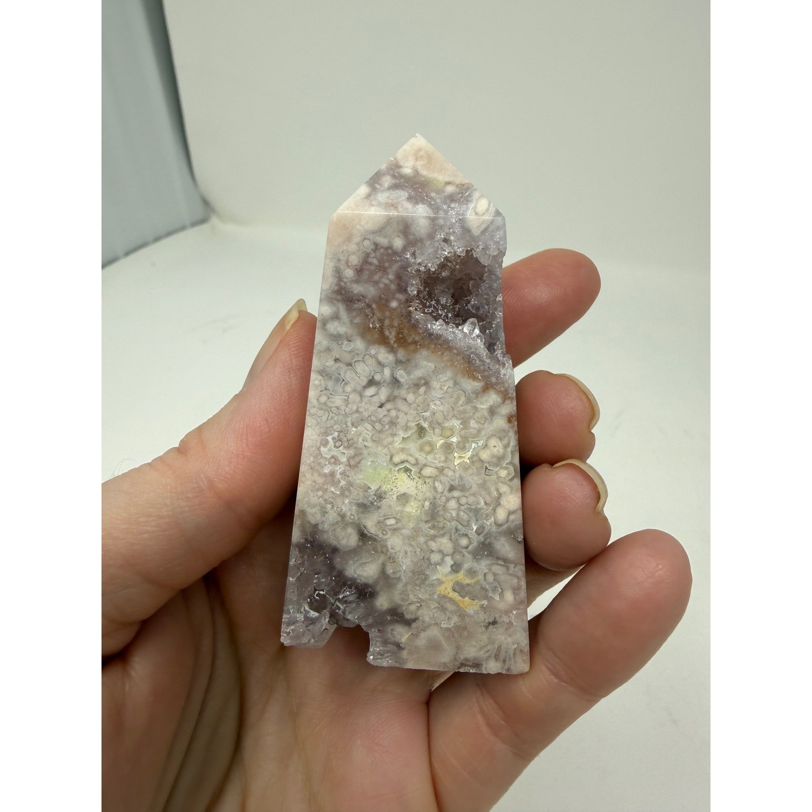 4pc Crystal Set Flower Agate Tower Aura Quartz Spirit Quartz Point Collection