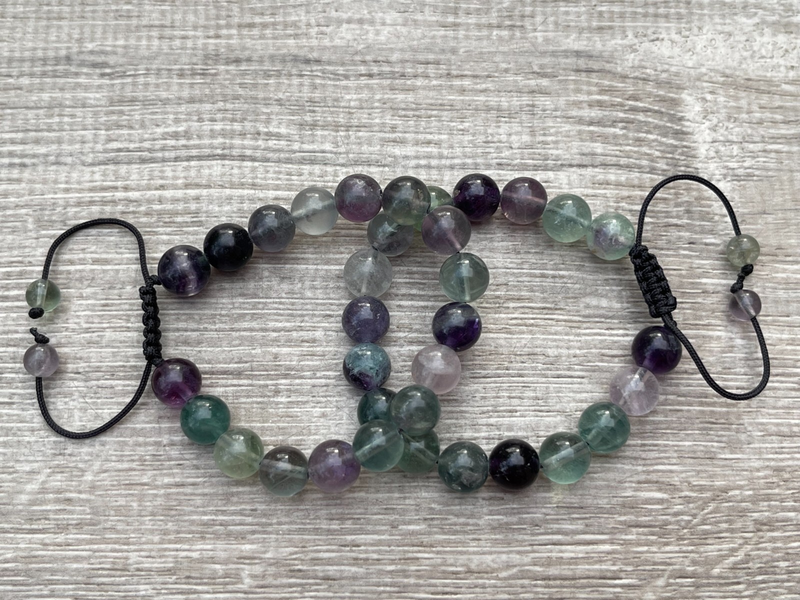 Grade A++ Fluorite Crystal Adjustable Bead Bracelet 10mm, Genuine Gems Bracelet