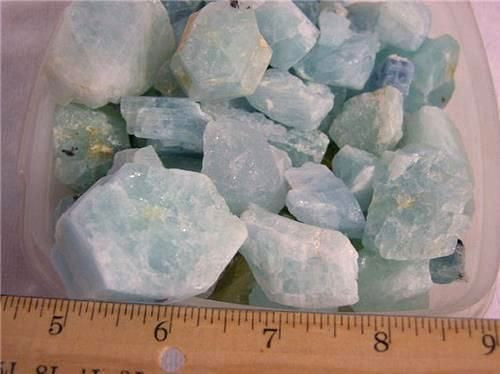 Aquamarine crystal Afghanistan bigger pieces 1/2-2″ 1/2 pound lots 5-35 pieces