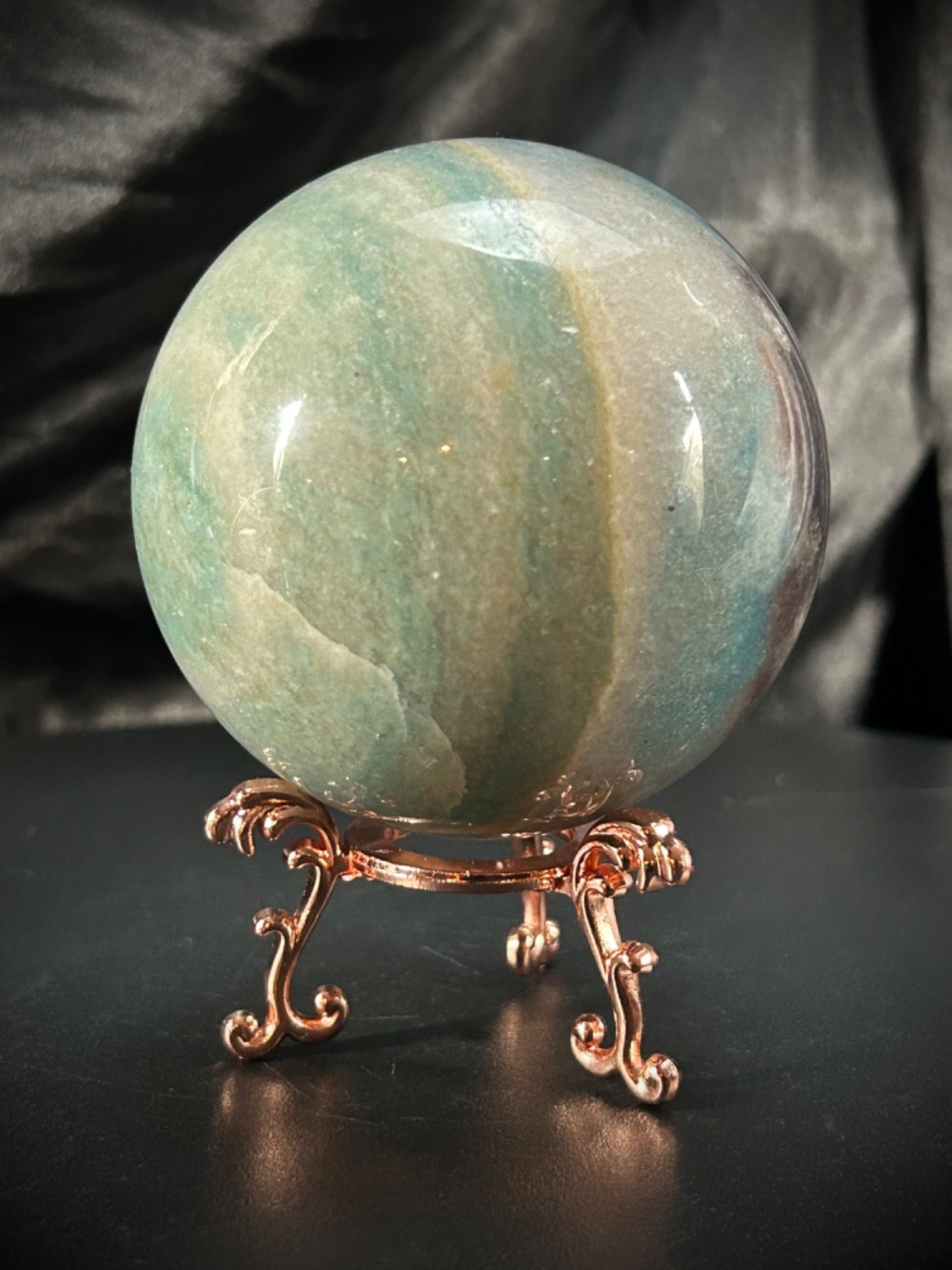 2.82″ Trolleite Sphere With Metal Stand 1lb 2.7oz (529 grams)