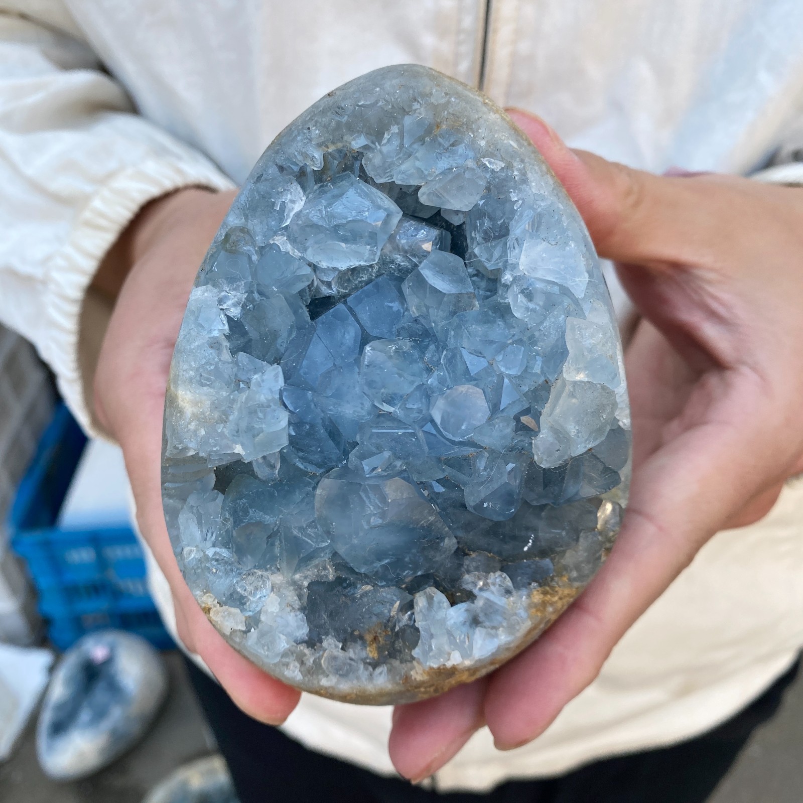 2.8LB Celestite Cluster Blue Geode Crystal Rock Yoga Meditation Reiki Decor