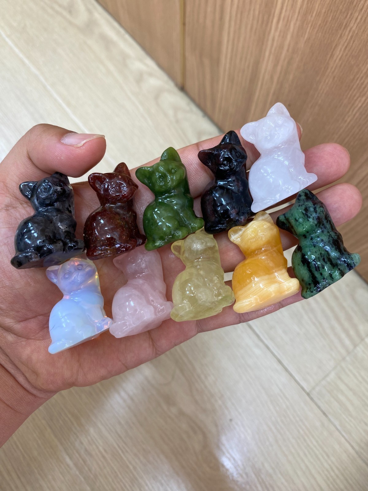 50pcs Natural Mixed Quartz Carved crystal Cat skull Reiki healing gift Random