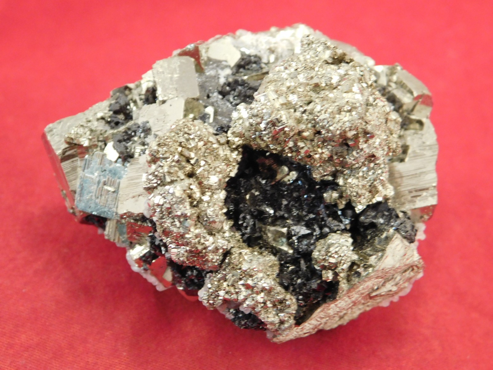 Larger! PYRITE CUBE Cluster with Sphalerite 100% Natural From Peru 289gr