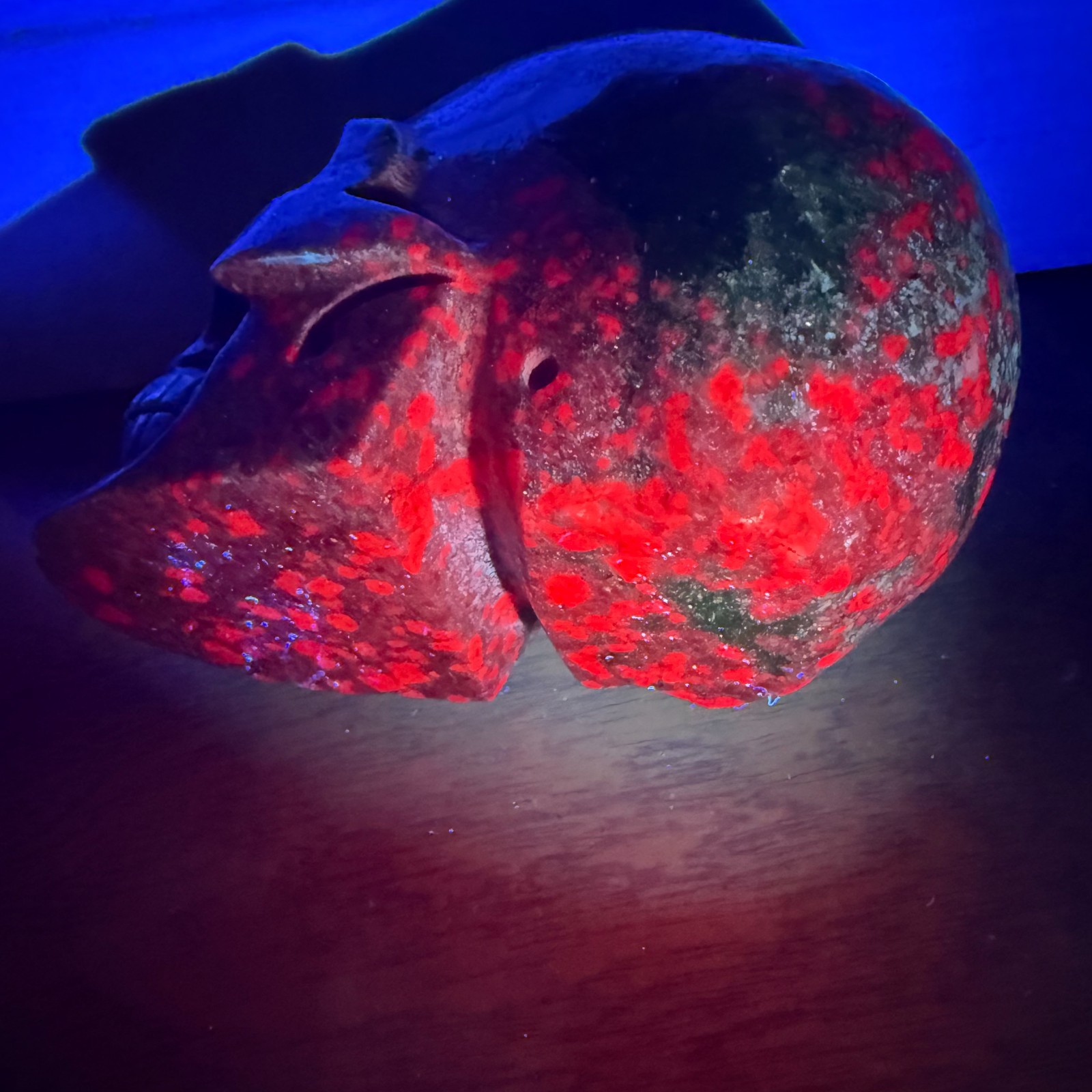 1016g Natural Ruby Sapphire Emerald Crystal Skull Mineral Healing