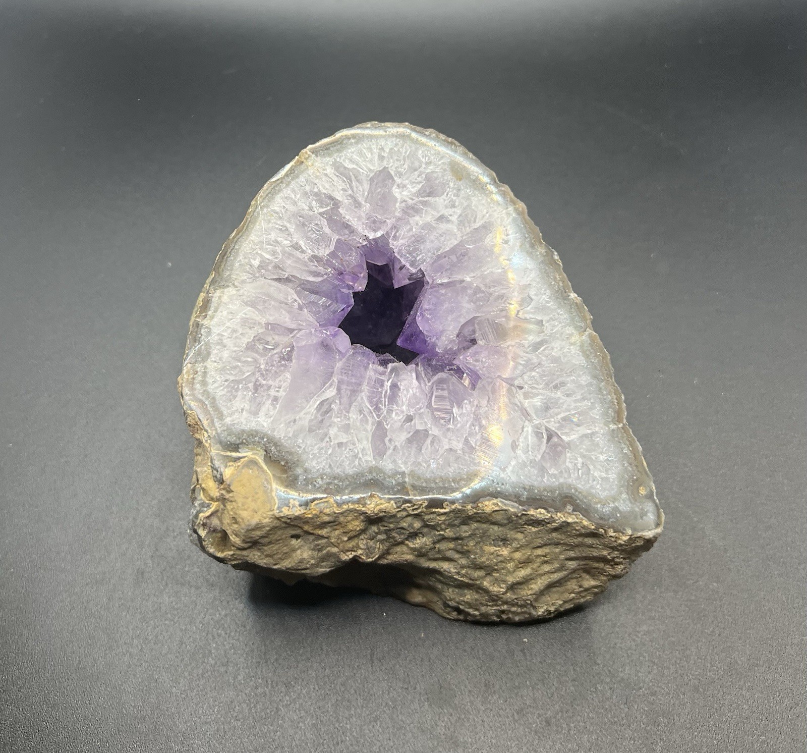 Amethyst Genuine Crystal Free Standing Geode 1.9lbs